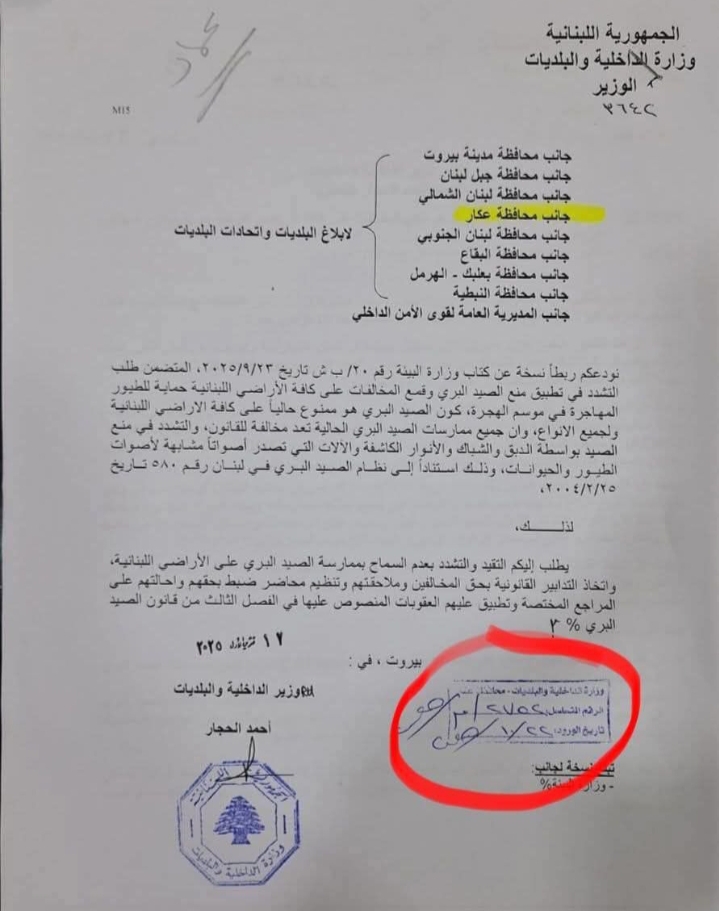 قرار منع الصيد البري